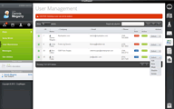 Screenshot of the user management section